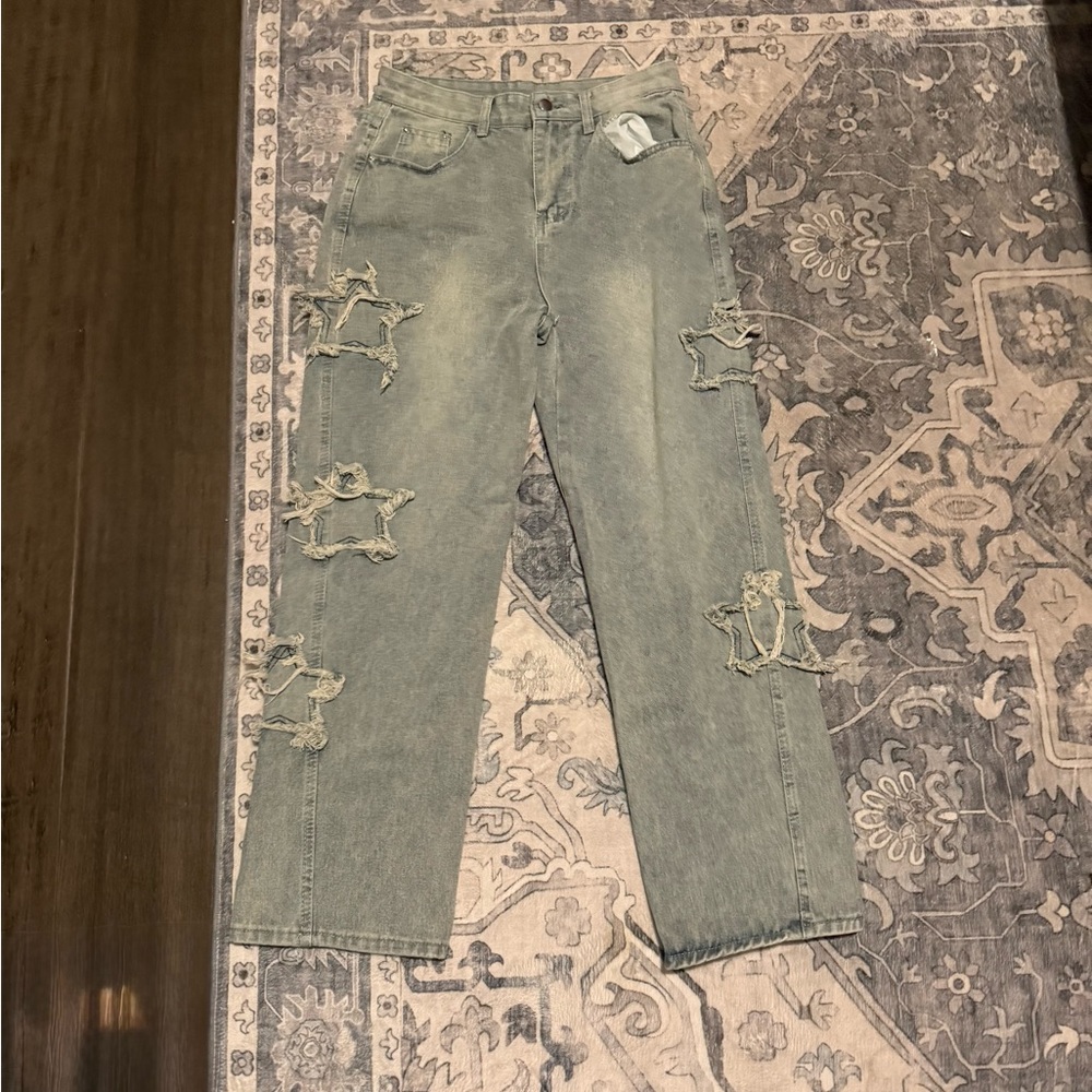 Y2K Distressed Light Blue Jeans